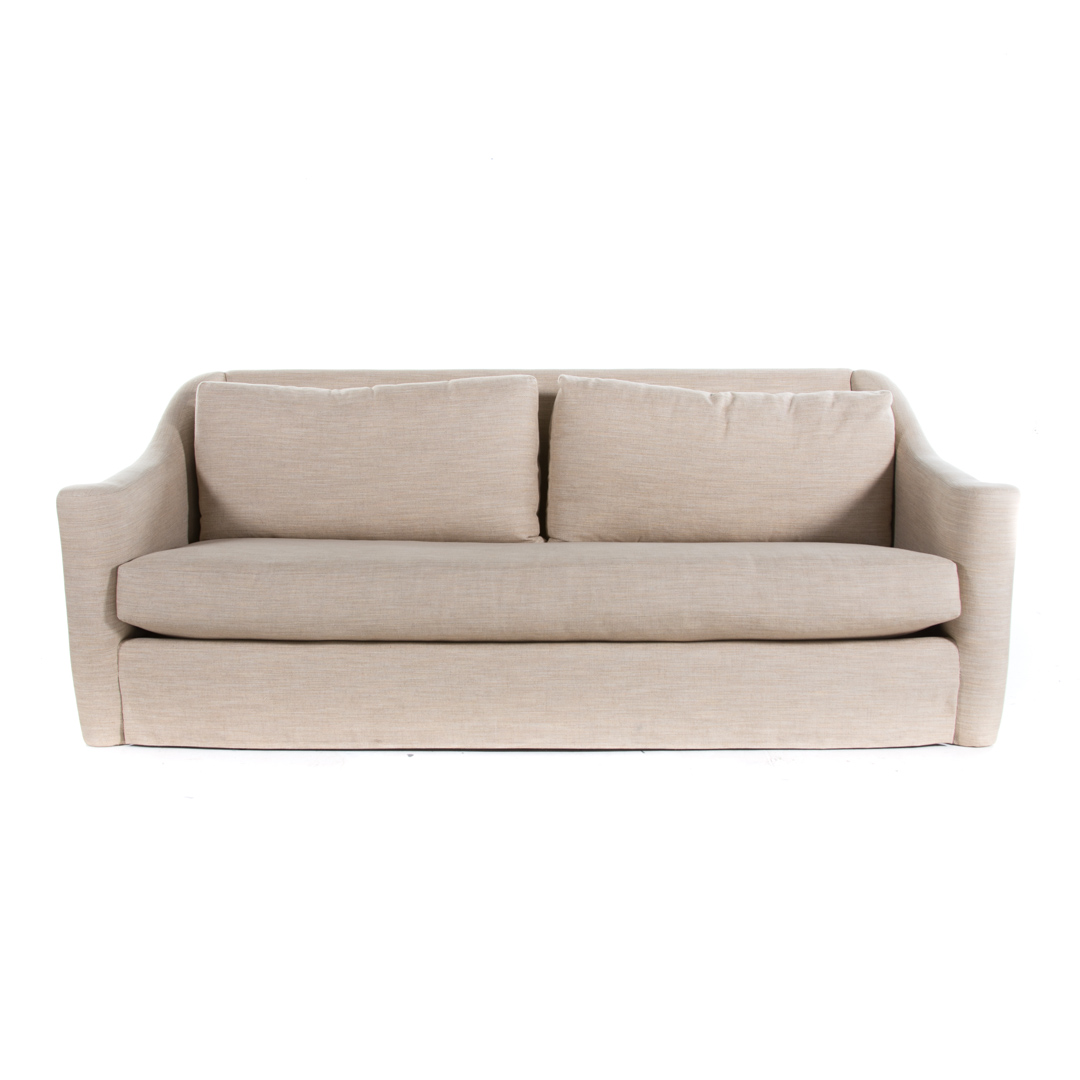 Appraisal: John Boone contemporary upholstered sofa st century upholstered over frame