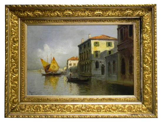 Appraisal: Late th early th C oil on canvas signed Ripari