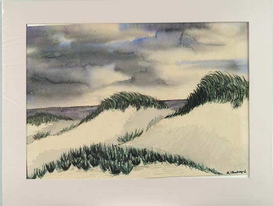 Appraisal: MABEL MAY WOODWARD American - GRASS COVERED DUNES Unframed watercolor