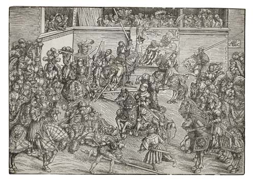 Appraisal: LUCAS CRANACH The Second Tournament with the Tapestry of Samson