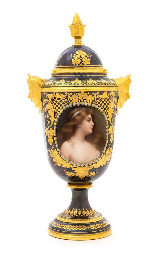 Appraisal: A Vienna Porcelain Cabinet Urn Height inches A Vienna Porcelain