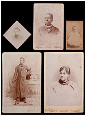 Appraisal: African-American photographs cabinet card collection images tentatively identified as late