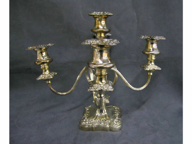 Appraisal: Derby Silver Co silver plate five-light candelabra