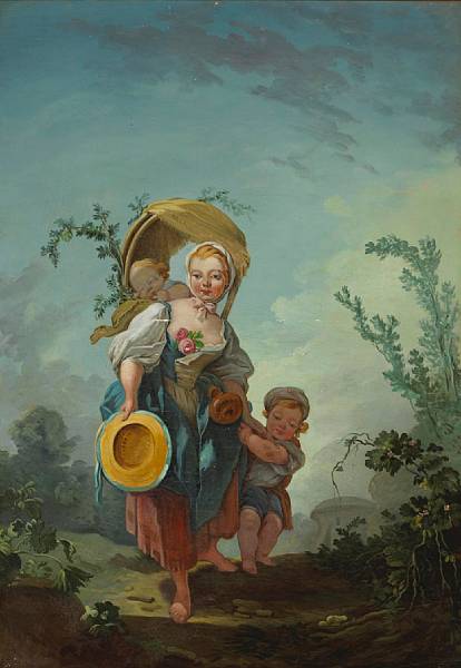 Appraisal: Manner of Francois Boucher A young mother and her two