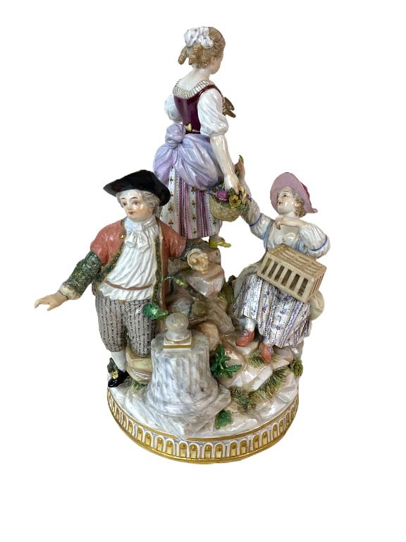 Appraisal: Meissen Porcelain Figural Group Meissen Porcelain Figural Group Measures inches