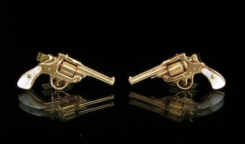 Appraisal: A Pair of k Gold and Mother of Pearl Revolver