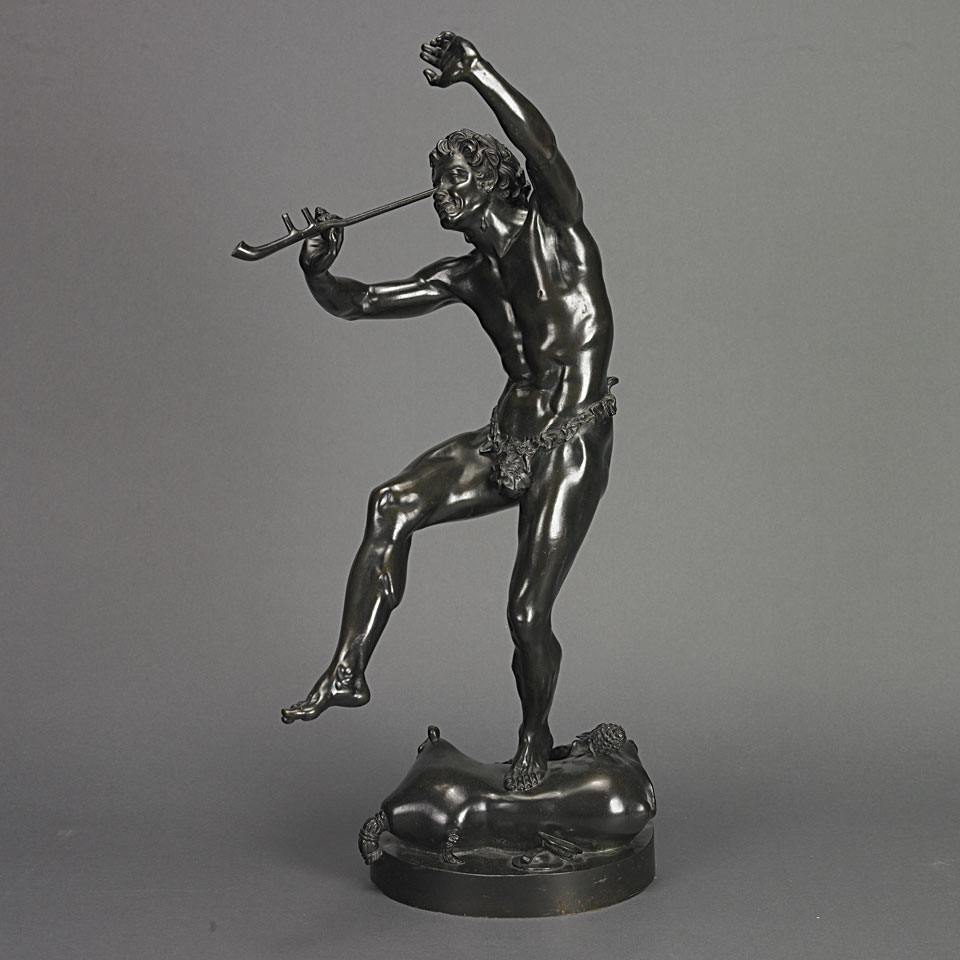 Appraisal: Eug ne Le Qu sne - DANCING FAUN bronze signed