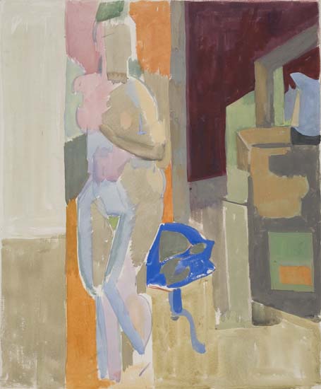 Appraisal: ROBERT BLACKBURN - Nude in Studio Interior Gouache on wove