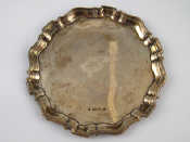 Appraisal: A small silver salver with Chippendale rim Birmingham circa marks