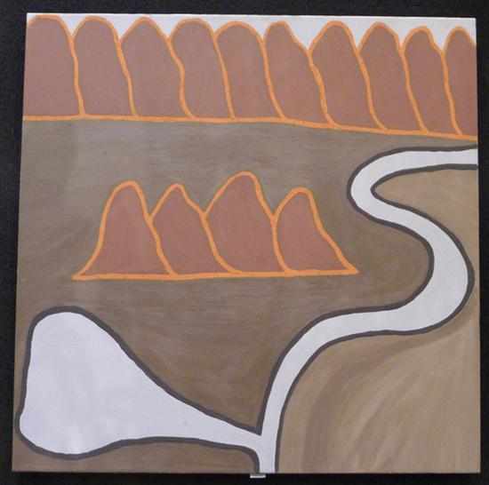 Appraisal: CHERYL COX LEGUNE CREEK OCHRE ON CANVAS x CM ACCOMPANIED