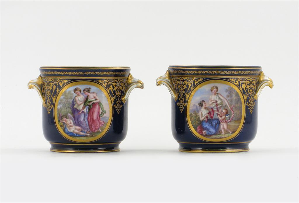 Appraisal: A pair of S vres-style c che-pots