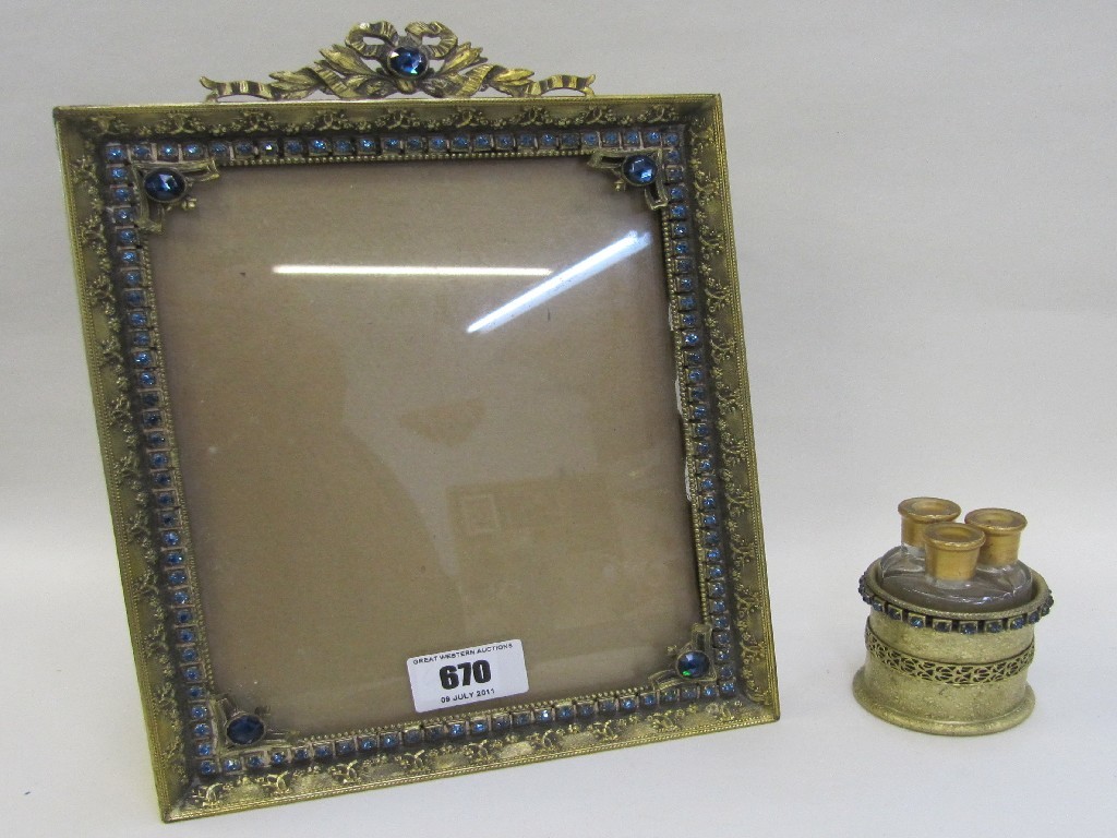 Appraisal: E JB 'Empire Art Gold' jewelled strut frame and set