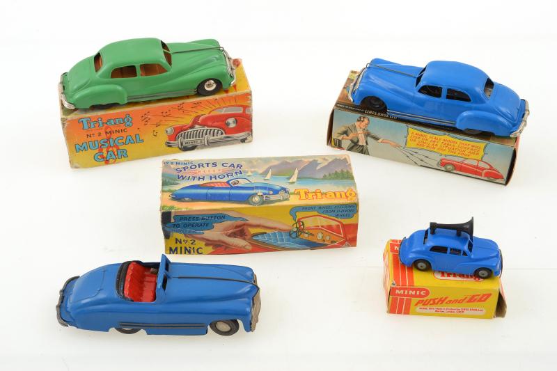 Appraisal: COLLECTION OF TRIANG MINIC MODELS INCLUDING SPORTS CAR WITH HORN