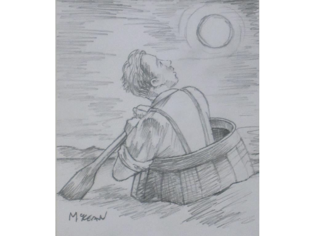 Appraisal: GRAHAM MCKEAN b Pencil drawing 'Under the moonlight' signed recto