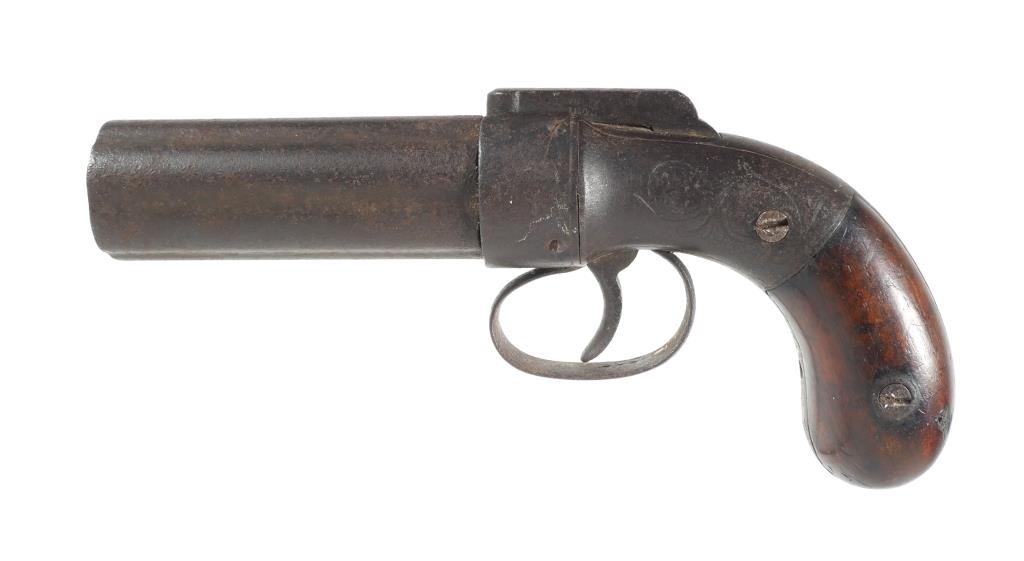 Appraisal: Antique Allen Thurber cal shot pepperbox pistol The left side