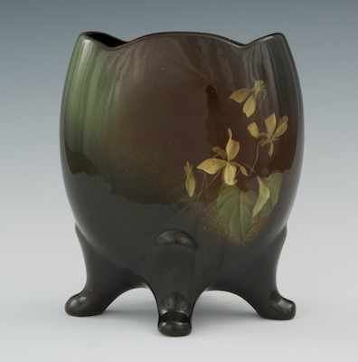 Appraisal: A Four Footed Pillow Vase Apprx - H glazed in