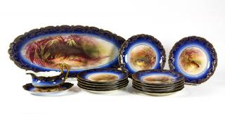 Appraisal: lot of Limoges fish service lot of Limoges fish service