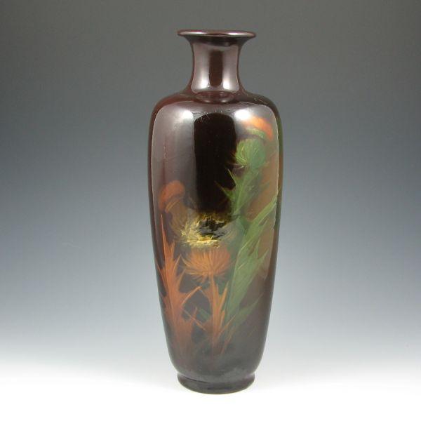 Appraisal: Weller Louwelsa vase with thistle decoration by Hester Pillsbury signed