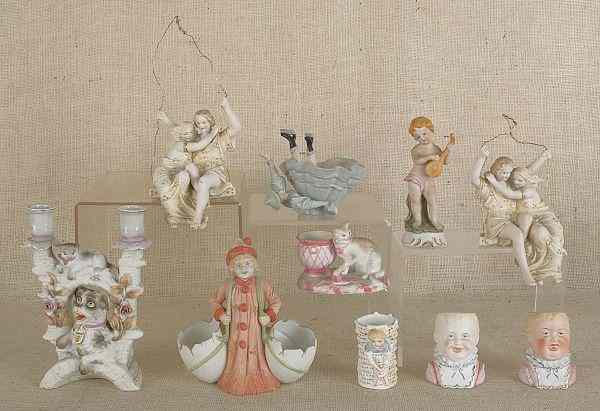 Appraisal: Ten bisque figural tablewares