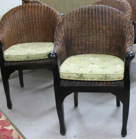 Appraisal: A SET OF TEN WICKER DINING CHAIRS recent production all