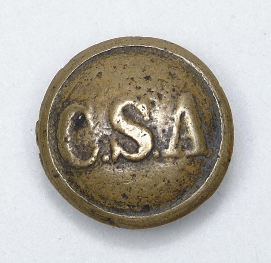 Appraisal: SOLID CAST CSA BUTTON Rare solid cast CSA coat-sized button