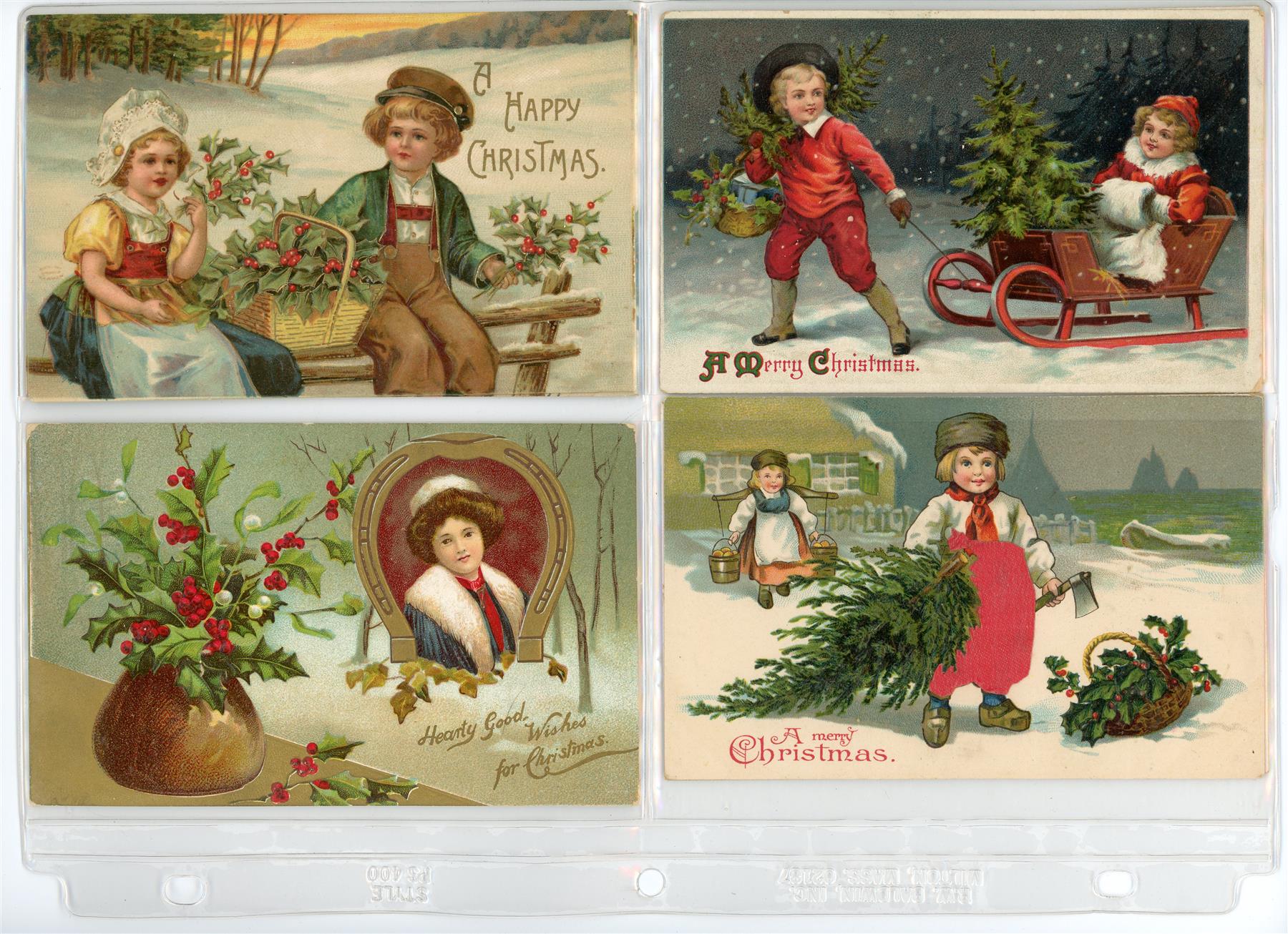 Appraisal: GROUP OF TWENTY-SEVEN CHRISTMAS POSTCARDS INCLUDING ONE BY JOHN WINSCH