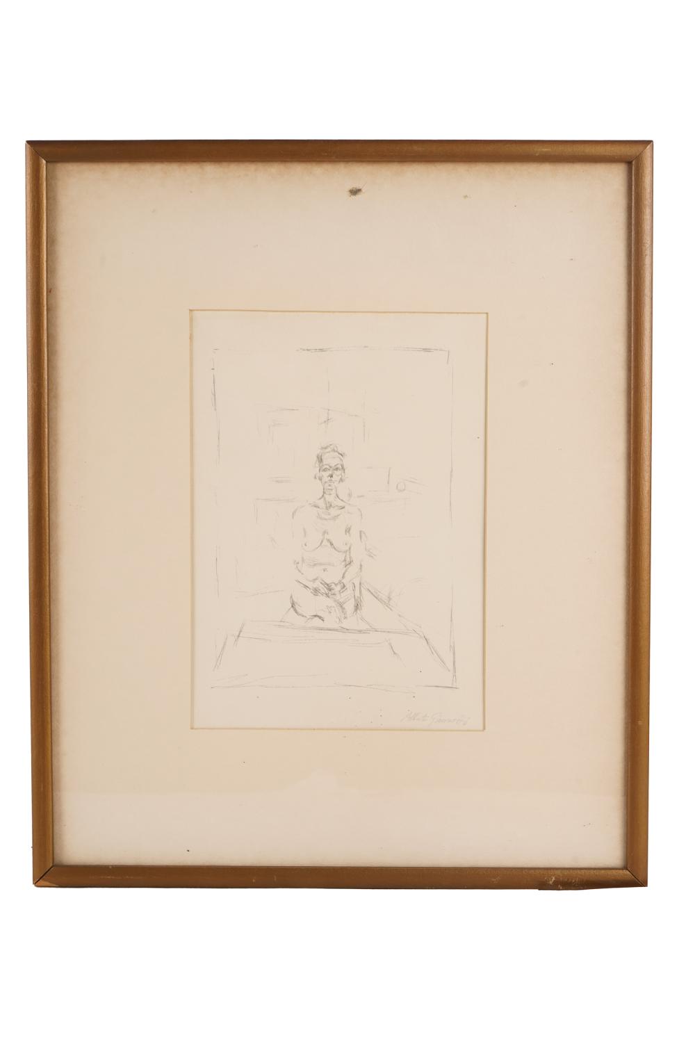 Appraisal: ALBERTO GIACOMETTI - NUDEetching signed in pencil Alberto Giacometti lower