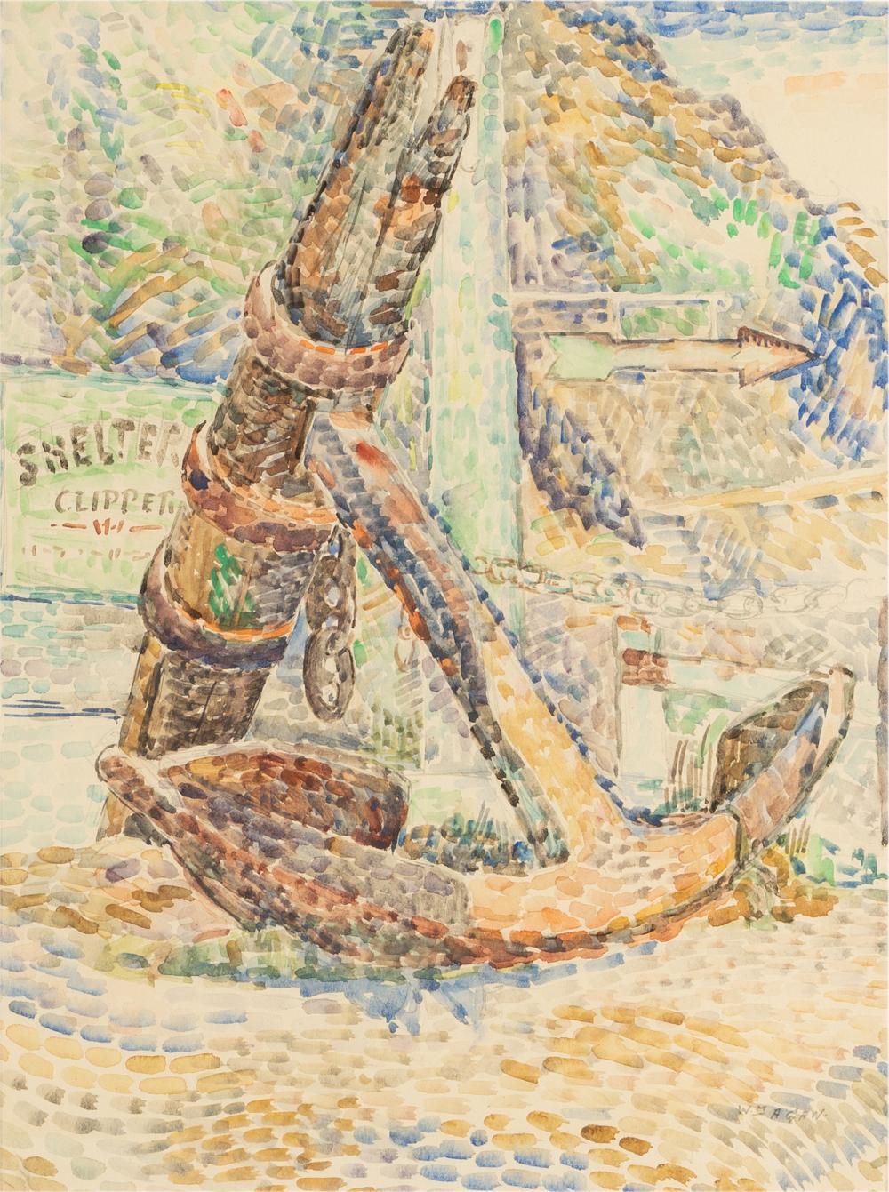 Appraisal: WILLIAM ALEXANDER GAW - boat anchor watercolor on paper signed