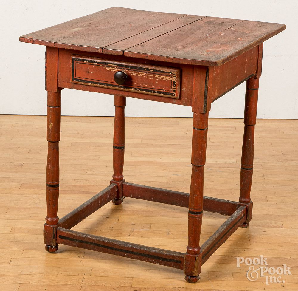 Appraisal: Painted pine work table Painted pine work table th c