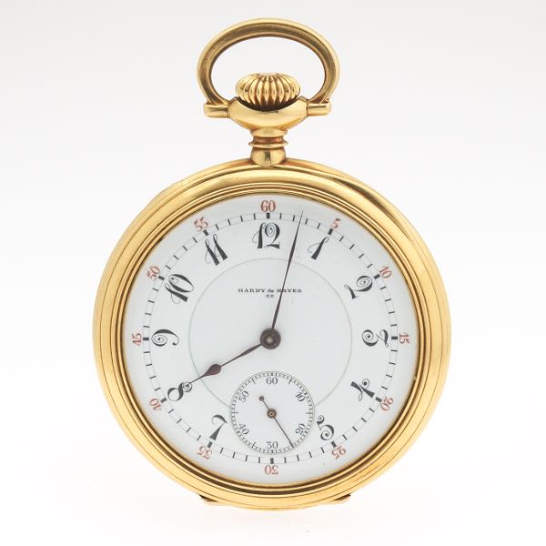 Appraisal: K GOLD CASED OPEN-FACED -SIZE MOVEMENT POCKET WATCH FOR HARDY