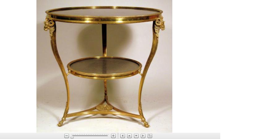 Appraisal: Directoire style gilt metal and black marble gueridonThe circular gilt