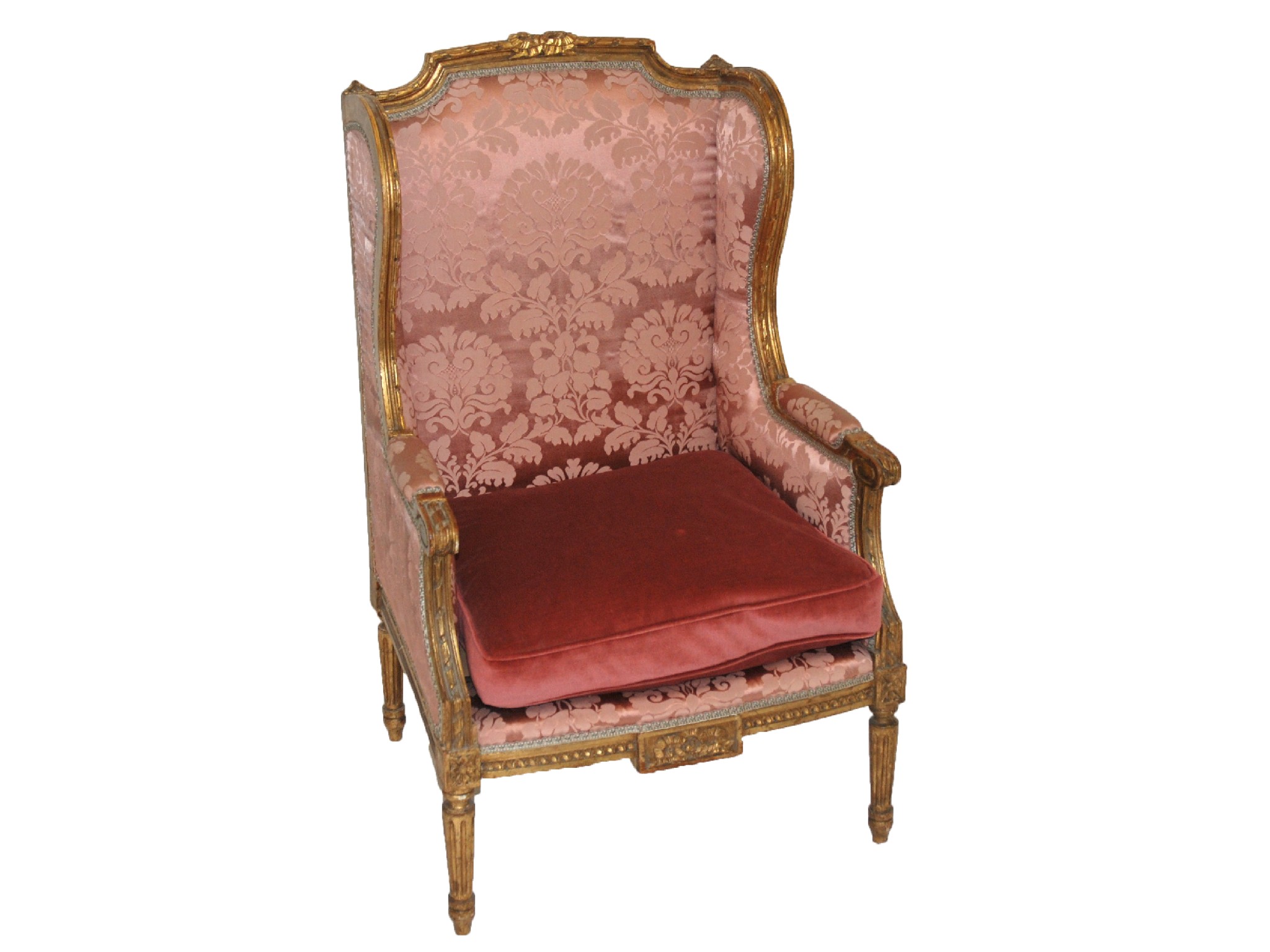 Appraisal: A Louis XV giltwood fauteuilcarved with scroll and leaf on