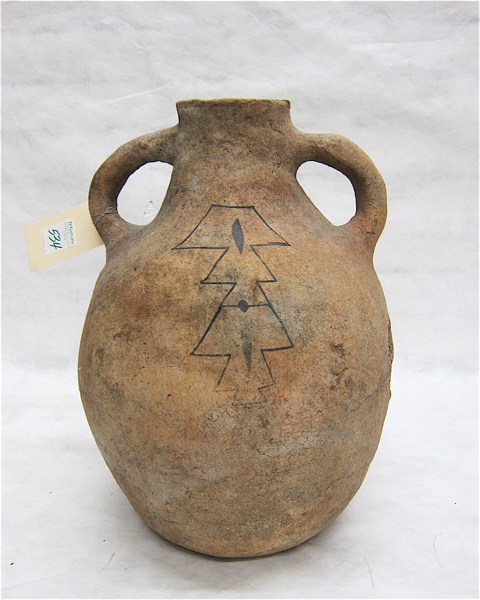 Appraisal: ANTIQUE TERRACOTTA POTTERY WINE JAR Mediterranean region having two shoulder