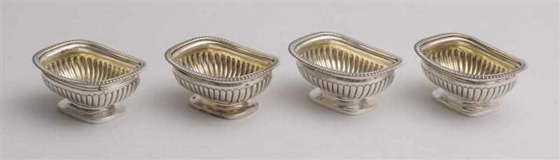 Appraisal: LATE GEORGE III SET OF FOUR MONOGRAMMED SILVER SALTS J