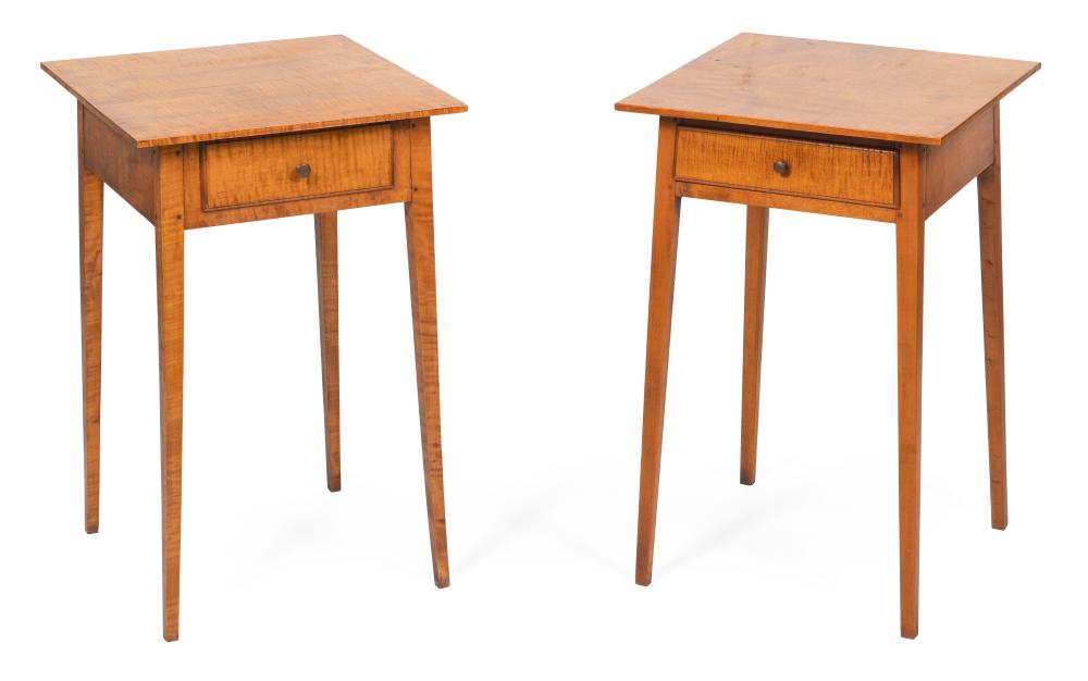 Appraisal: NEAR PAIR OF ELDRED WHEELER ONE-DRAWER STANDS Massachusetts th Century