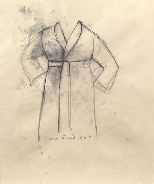 Appraisal: JIM DINE AMERICAN B x paper size Bathrobe Charcoal and