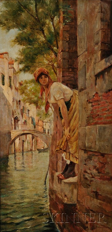 Appraisal: Continental School th th Century Young Woman in a Venetian