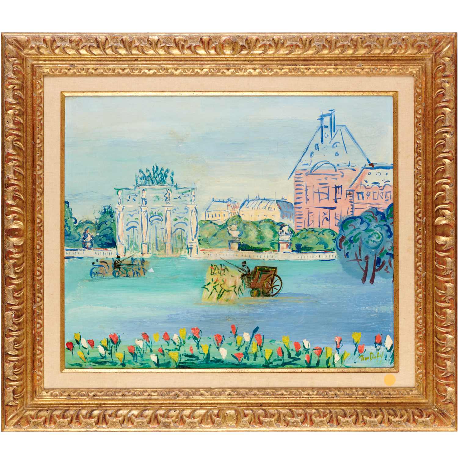 Appraisal: JEAN DUFY OIL ON CANVAS Jean Dufy French - Jardin