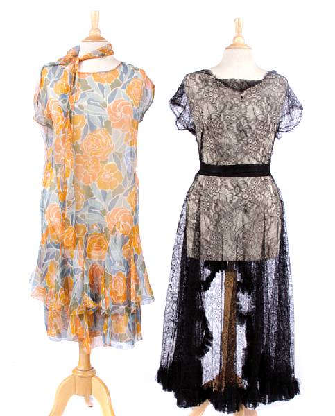 Appraisal: A collection of vintage ladies clothing including a black lace