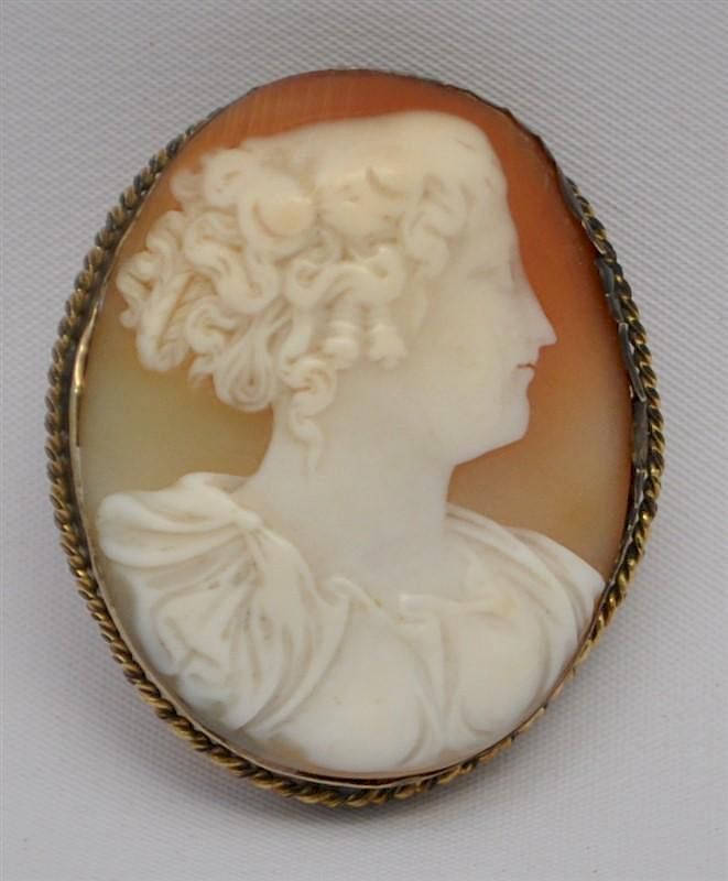 Appraisal: LARGE VICTORIAN CARVED SHELL CAMEO Large Victorian Carved Shell Cameo