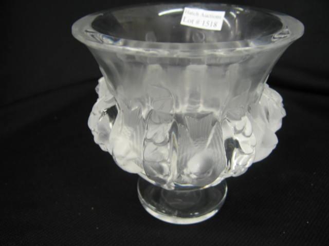 Appraisal: Lalique French Crystal Elizabeth Vase bird decor excellent