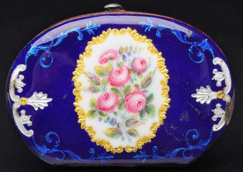 Appraisal: Enameled Lady's Change Purse Beautiful enamel work with floral motif