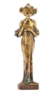 Appraisal: Auguste Rubin Figural Bronze of Astarte Auguste Rubin French -