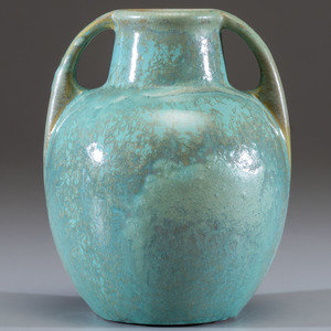 Appraisal: Fulper American Early th Century Double-Handled Vase crystalline glaze marked