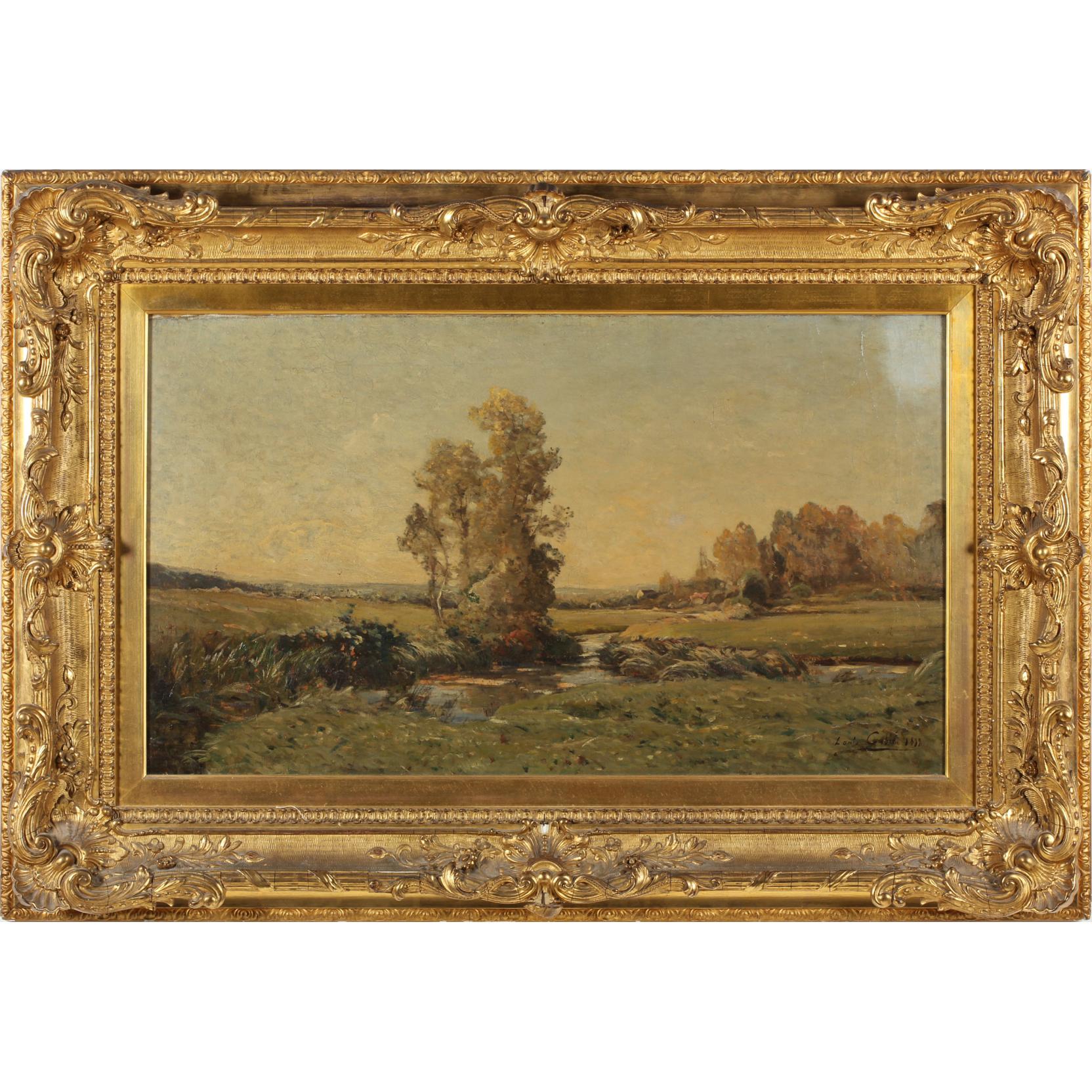 Appraisal: Louis Cabie Fr - Pastoral Landscape oil on canvas signed