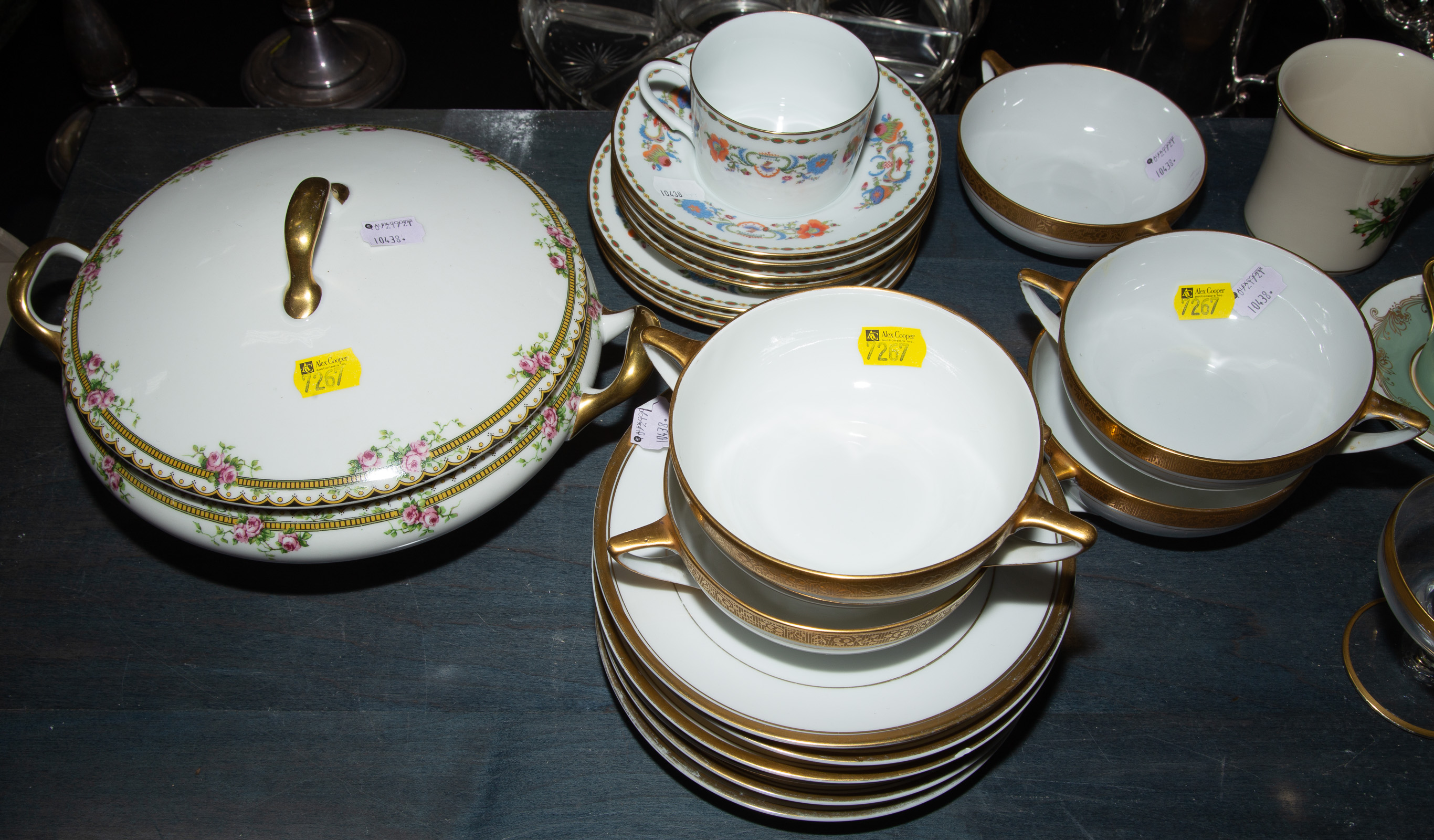 Appraisal: SELECTION OF DECORATIVE CHINA Includes Limoges covered serving dish tea