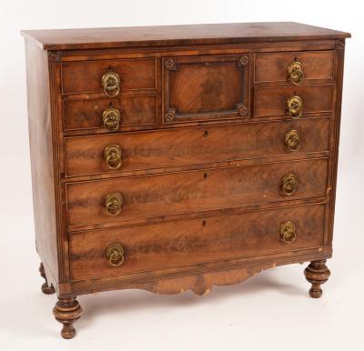 Appraisal: A Regency mahogany chest of three long and five short