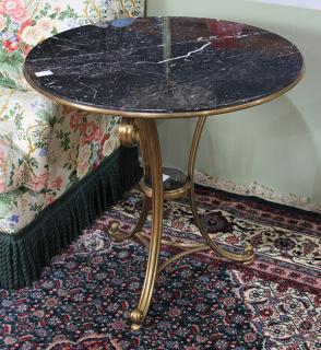 Appraisal: French Neoclassical style marble and brass gueridon having a circular