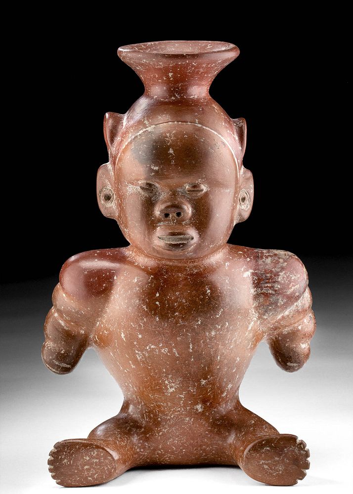 Appraisal: Colima Redware Dwarf Effigy Vessel ex-Sotheby's Pre-Columbian West Mexico Colima