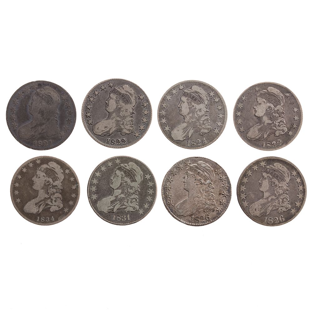 Appraisal: Eight Bust Half Dollars O- a Good O- R- F-